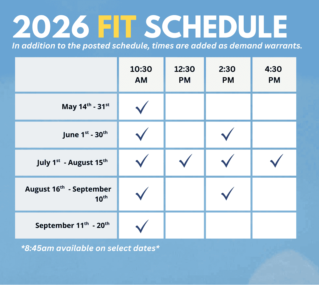 FIT Tour Schedule